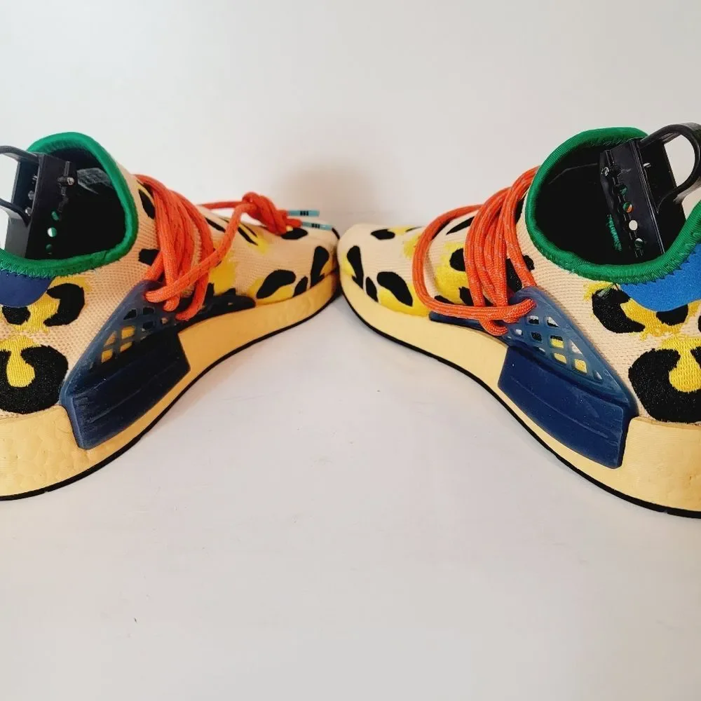 Adidas x Pharrell NMD Hu 'Animal Print' Sneakers Pulse Amber Size 9